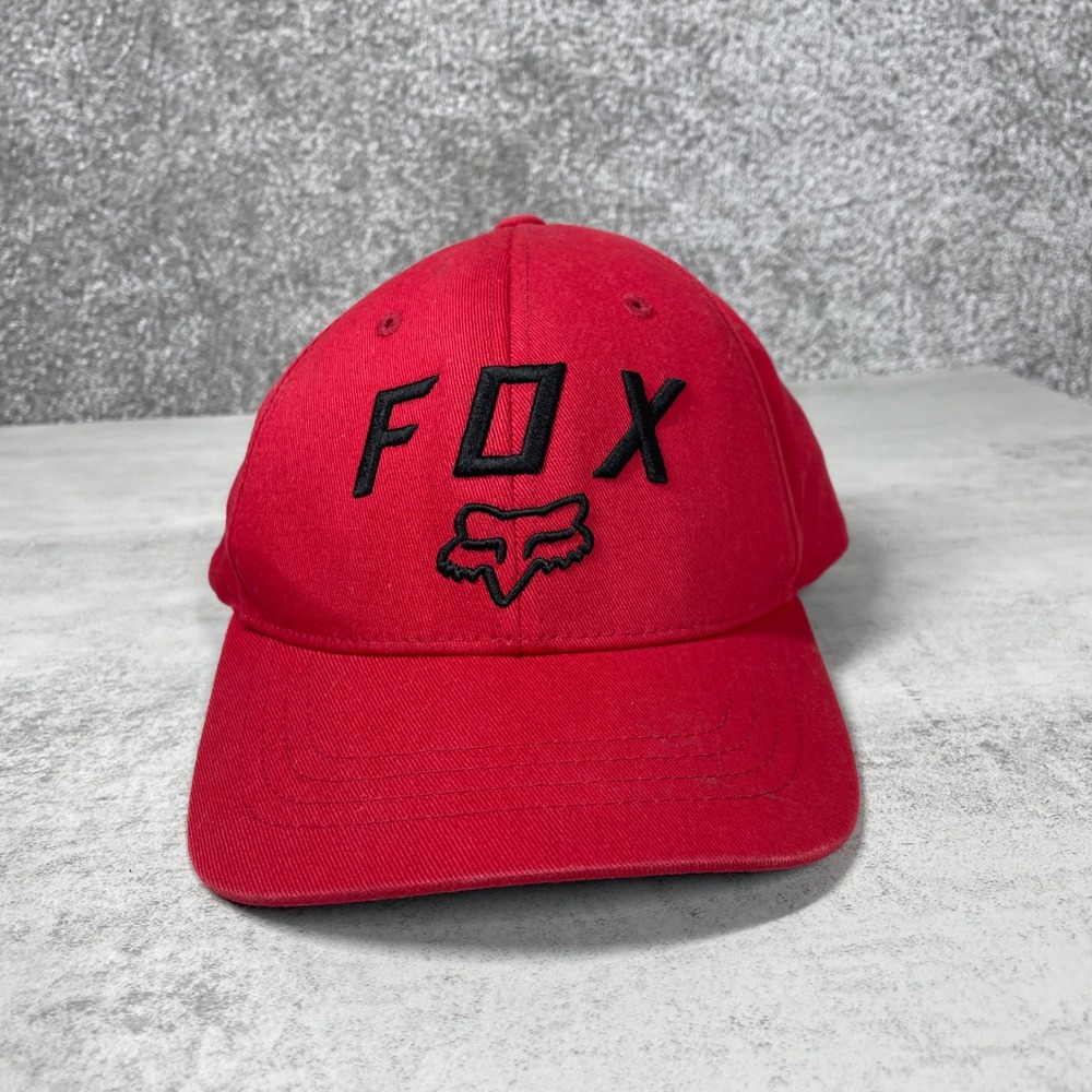 Fox Racing Hat Snapback Adjustable Cap Mens One Size Embroidered Logo Red
